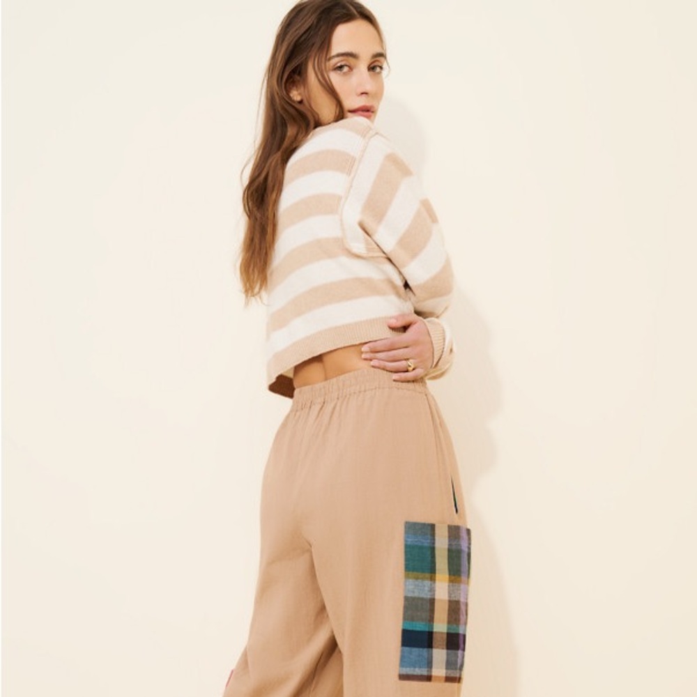 We the Free Free People Knit Sweater Into the Blue Wool Blend Cropped Pullover - Picture 3 of 9